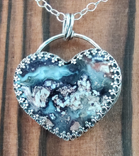 Load image into Gallery viewer, Purple Sacred Heart with dove cut out