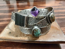 Load image into Gallery viewer, Amethyst Stamped cuff