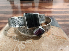 Load image into Gallery viewer, Black Tourmaline stamped cuff