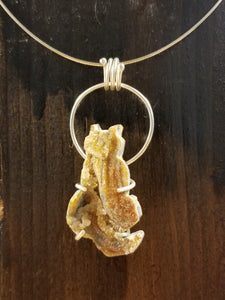 Citrine Cat and the Moon Pendant