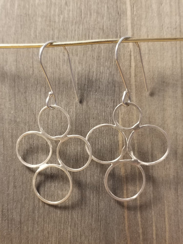 Bubbles Silver Wire Dangle Earrings