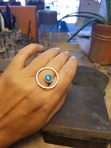 Kingman Turquoise Floating Circle Ring