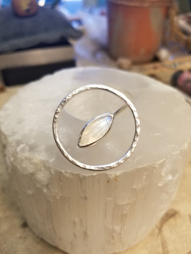 Moonstone Floating Circle Ring