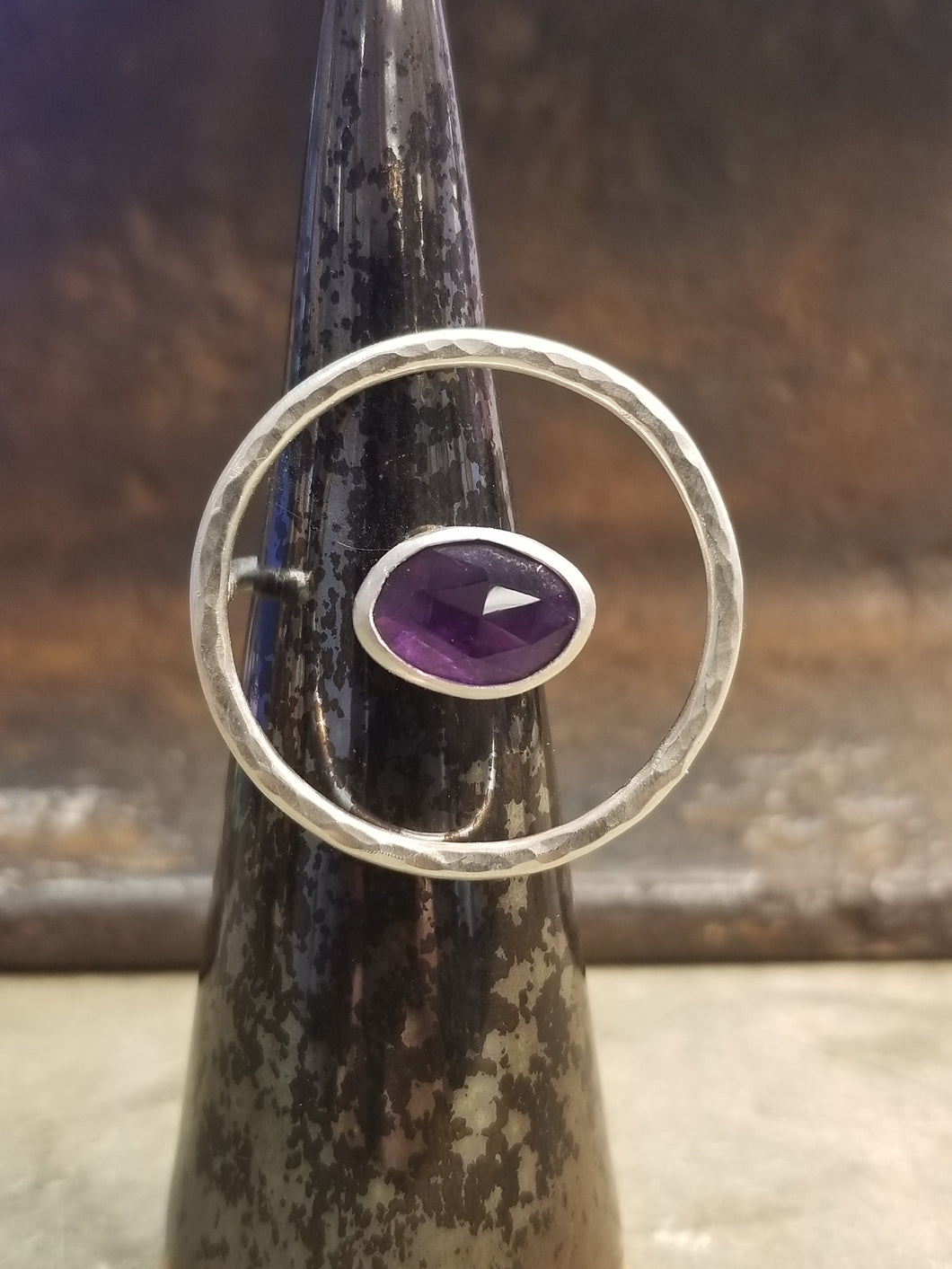 Amethyst Floating Circle Ring