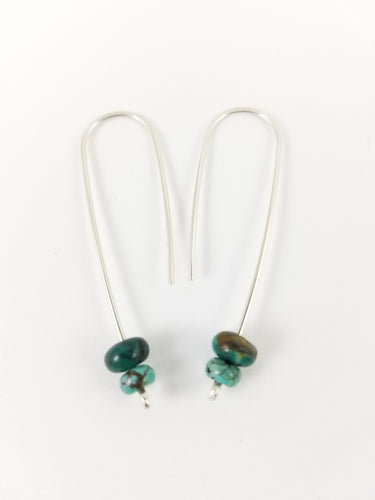 Hubei Turquoise double drop earrings