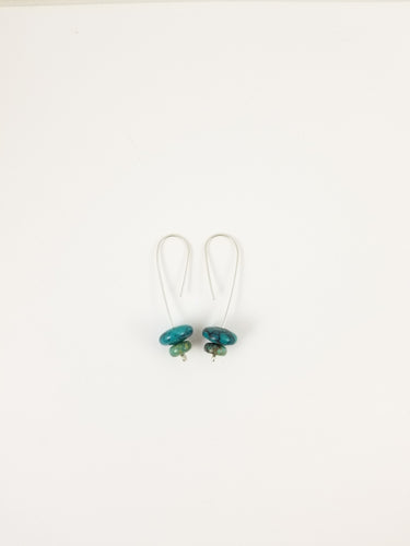 Hubei Turquoise large double drop earrings