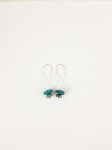 Hubei Turquoise large double drop earrings
