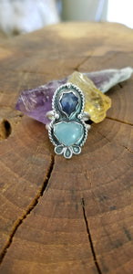 Blue sapphire and Aquamarine