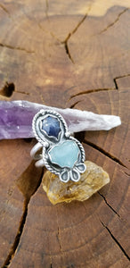 Blue sapphire and Aquamarine