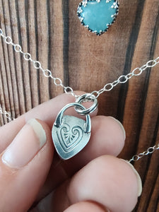 Small Aquamarine Sacred Heart