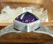 Load image into Gallery viewer, Amethyst Stamped cuff